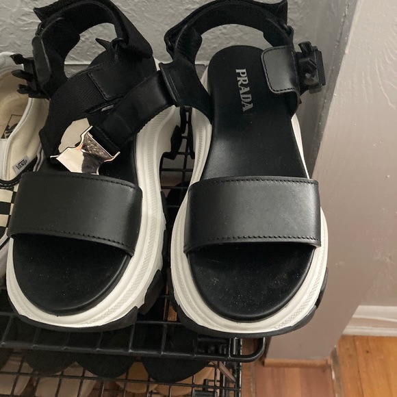 Prada colorblock pattern slingback sandals - Picture 2 of 2